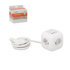 Produžni kabel napojna kocka 3 utičnice 230v, 1,5 m - bijela - KAB2578
