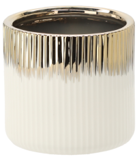 Keramička ukrasna posuda - zlatno-bijela - ELI3369