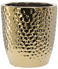 Keramička ukrasna posuda 39 cm - zlatna saće - ELI3475