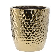Keramička ukrasna posuda 39 cm - zlatna saće - ELI3475