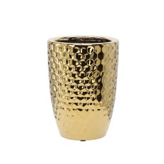 Keramička ukrasna posuda 25.5 cm - zlatna saća - ELI3499
