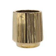 Keramička posuda 32 cm - zlatna rebrasta - ELI3543