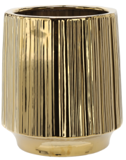 Keramička posuda 32 cm - zlatna rebrasta - ELI3543