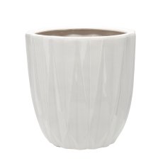 Keramička ukrasna posuda 40 cm - bijeli sjaj - ELI3642