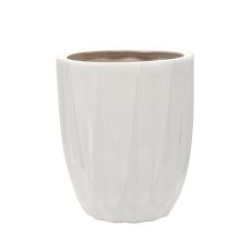 Keramička navlaka za lončić 30 cm - bijeli sjaj - ELI3659