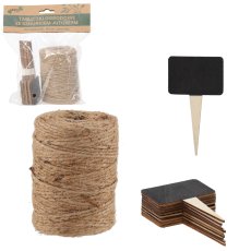 Komplet konopca od jute 60 m + 10 komada vrtnih pločica - EDA4526