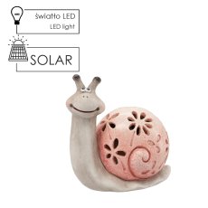 Vrtna figurica Ružičasti puž s LED - GOT9019