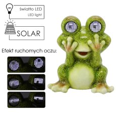 Vrtna figurica - žaba sa svjetlećim očima LED - GOT9262