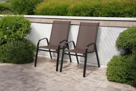 Set od 2 vrtne stolice - smeđa - TIH1649