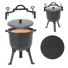 Lijevanoželjezni lovački kotlić 8L - BBQ3710