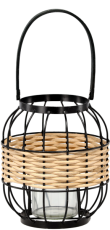 Lampion metalni sa staklenim uloškom H-24/39 cm - LIS9166