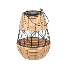 Lampion solarni metalni 32 cm - crno-bež - LAP8938