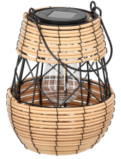 Lampa solarna metalna 23 cm - crno-bež - LAP8945