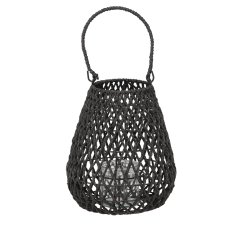 Lampion pleteni 20x25 cm - crni - ILS1258