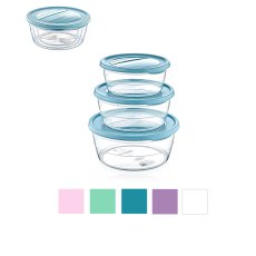 Komplet 3 okrugle posude trend box (0,7+1,1+1,75L) - HOB021020