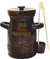 Keramička posuda 3,5L za krastavce s kliještima - smeđa - RUI3163