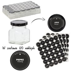 Set od 24 kvadratnih čaša 120 ml + set od 120 naljepnica sa začinima - WYG120/53-N