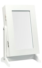 Ormarić za nakit s ogledalom - bijeli - PHO5775