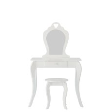 Mali toaletni stolić s ogledalom i stolicom - bijeli - PHO0397