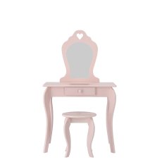 Mali toaletni stolić s ogledalom i stoličicom - ružičasti - PHO0403