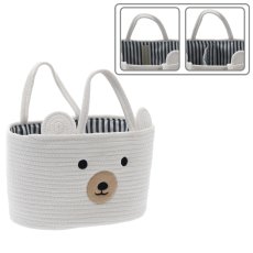Dječja košara za igračke s ručkama, sa životinjskim motivom, veličina S - bijela - NIZ5066