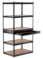 Regal 5-razinski s ladicom - 180x90x60 cm - GWI2127