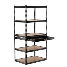 Regal 5-razinski s ladicom - 180x90x60 cm - GWI2127