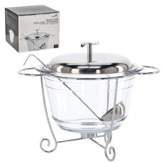 Staklena posuda s nehrđajućim poklopcem, s grijačem + kutlača 3,9L - KIR2920