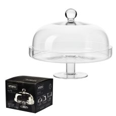 Staklena patera s poklopcem na nozi Elite - KRO8249
