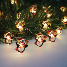 LED svjetlosni lanac Pingvini, 20 lampica, na baterije, pakiranje 20 komada - LED4154