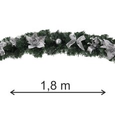Božićna dekoracija - girlanda 1,8 m srebrna - ANT2293