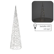 Božićni ukras - LED stožasto božićno drvce - srebrno - HIL6376