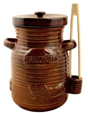 Chomik - Keramička posuda za krastavce s hvataljkama medena 3,5l - RUI3170