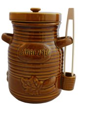Chomik - Keramička posuda za krastavce s hvataljkama medena 3,5l - RUI3170