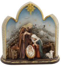 Figurica božićna Sv obitelj u jaslicama s LED zvijezdom - GOT6867