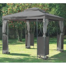 Vrtni paviljon s mrežom protiv komaraca - sivi - TUN3989