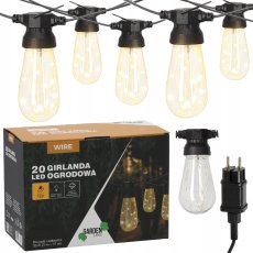 Vrtna girlanda 12 V, 3+17 m, 20 LED toplo bijela - SOL1281 - 