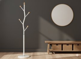 Stojeći vješalica Bungund 170 cm - bijela - LOF5394