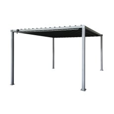 Vrtna pergola s metalnim krovom 3x3x2,2 m - siva - TUN5122