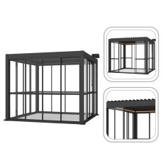 Klizna vrata za aluminijsku pergolu, siva, 3 m - GOL0609