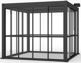 Klizna vrata za aluminijsku pergolu, siva, 3 m - GOL0609