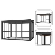 Klizna vrata za aluminijsku pergolu, siva, 4 m - GOL0616