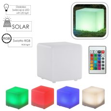 Solarna lampa kocka multicolor s daljinskim upravljačem - SOL4903