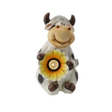 Vrtna figurica – Krava s cvijetom LED - GOT7270