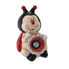 Vrtna figurica – Bubamara s cvijetom LED - GOT7287