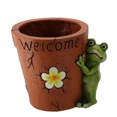 Vrtna posuda – Sa žabom i cvijetom 