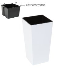 Cvjetna posuda Finezija 30x30 cm s uloškom – bijela - LAM55470