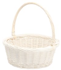 Košara od ratana 39×39×16/41 cm s ručkom – bijela - DIR6919