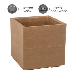 Stalak za cvijeće Karo 40x40 cm - prirodno drvo - LAM88844