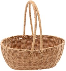 Ratanova košara 32x25x12/31 cm s ručkom – prirodna - DRA01_8734